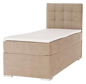 Boxspring ágy, egyszemélyes, világosbarna, 90x200, jobbos, DANY