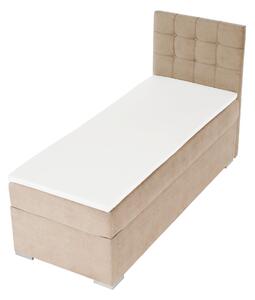 KONDELA Boxspring ágy, egyszemélyes, világosbarna, 90x200, jobbos, DANY