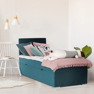 KONDELA Boxspring ágy, egyszemélyes, zöld, 80x200, balos, SAFRA