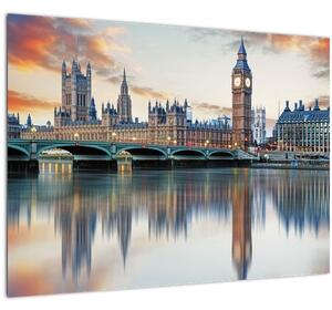 Kép - a Parlament londoni házai (üvegen) (70x50 cm)
