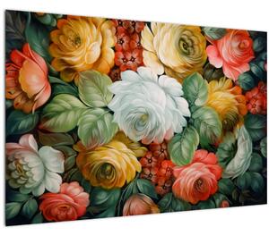 A festett virágcsokor képe (90x60 cm)
