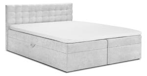 Világosszürke boxspring ágy tárolóhellyel 160x200 cm Jade – Mazzini Beds