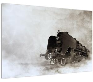 Kép - Vonat a ködben (90x60 cm)