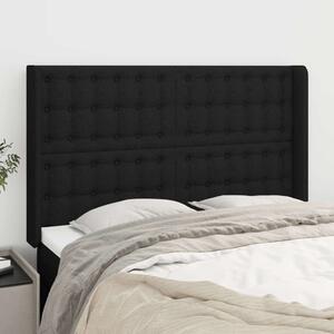 VidaXL Fekete Szövet Fejtámla Szárnyakkal - 147x16x118/128cm