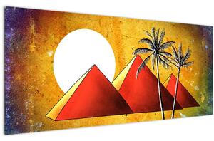 Festett egyiptomi piramisok képe (120x50 cm)