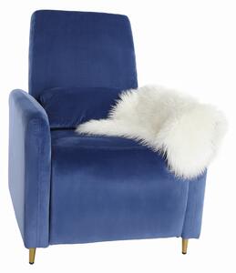 KONDELA Állítható relaxációs fotel, kék Velvet szövet, NAURO
