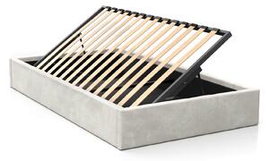 Kárpitozott ifjúsági ágy 120x200 tárolóval és kerettel szürke színű Velvet Kids Line Box