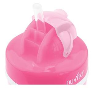Nuvita dupla falú szívószálas itatópohár - pink - 1436