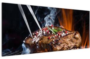 Egy sült steak képe (120x50 cm)