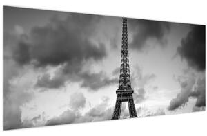 Kép - Az Eiffel-torony és a piros autó (120x50 cm)