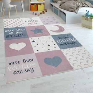 Paco Home "Szeretlek" szőnyeg, 80x150 cm - rózsaszín