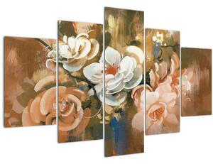 Kép - Festett csokor virág (150x105 cm)
