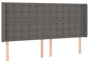VidaXL szürke műbőr fejtámla szárnyakkal 163x16x118/128 cm