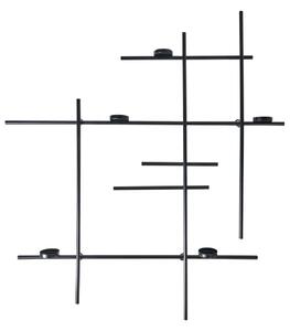 Fali gyertyatartó PORTO 74 cm Fekete
