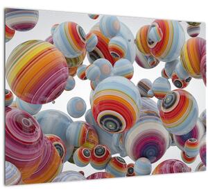 Festett gömbök képe (üvegen) (70x50 cm)