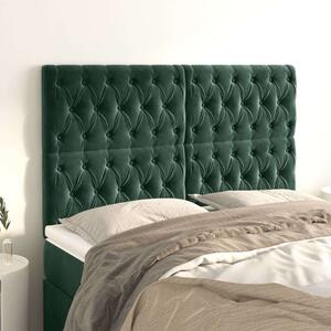 VidaXL 4 db sötétzöld bársony fejtámla 80x7x78/88 cm