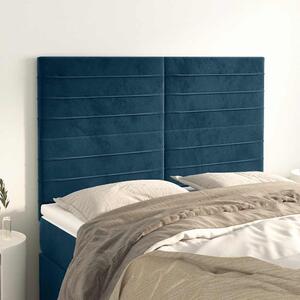 VidaXL 4 db sötétkék bársony fejtámla 72 x 5 x 78/88 cm