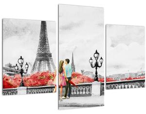 Kép - szerelmesek Párizsban (90x60 cm)