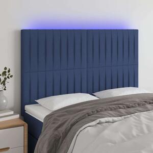 VidaXL Kék Szövet Fejtámla LED-es - 144x5x128 cm
