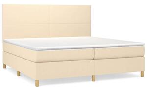 VidaXL krémszínű szövet rugós ágy matraccal 200 x 200 cm