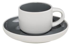 Tint antracitszürke-fehér porcelán kávés csésze és alátét szett, 100 ml - Maxwell & Williams