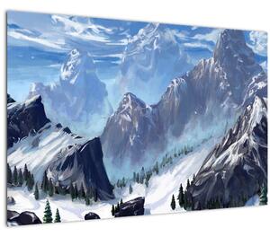 Kép - Festett hegyek (90x60 cm)
