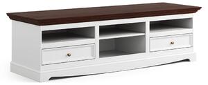 TV-állvány nagy méret - fehér/dió - Belluno Elegante