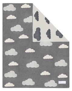 Clouds szürke-fehér pamut gyerek takaró, 80 x 100 cm - Kindsgut