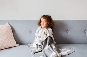 Clouds szürke-fehér pamut gyerek takaró, 80 x 100 cm - Kindsgut