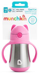 Munchkin Cool Cat™ hőtartós, szívószálas itatópohár 240ml - pink