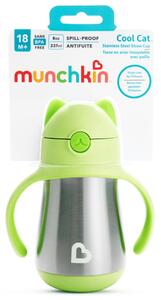 Munchkin Cool Cat™ hőtartós, szívószálas itatópohár 240ml - green