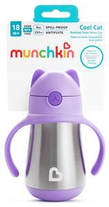 Munchkin Cool Cat™ hőtartós, szívószálas itatópohár 240ml - purple
