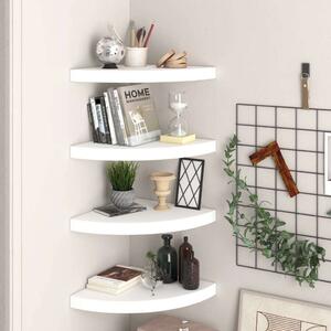 VidaXL 4 db magasfényű fehér MDF lebegő sarokpolc 35 x 35 x 3,8 cm