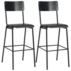 VidaXL Bárszék - 2 db - Fekete - 76cm Ülőmagasság