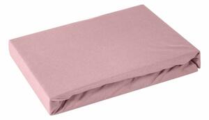 Jersey3 pamut gumis lepedő Pasztell rózsaszín 120x200 cm +25 cm