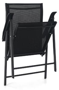 KONDELA Összecsukható kerti szék, fekete, Adola