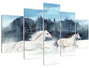 Festett lovak képe (150x105 cm)