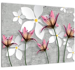 Virágos absztrakció képe (70x50 cm)