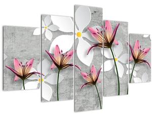 Virágos absztrakció képe (150x105 cm)