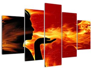 Egy nő képe lángokkal (150x105 cm)