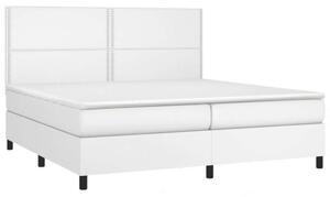 VidaXL Fehér Műbőr Ágy Matraccal - 200x200 cm