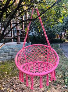 KONDELA Függő szék, pamut+fém/rózsaszín, AMADO 2 NEW