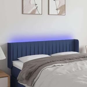 VidaXL kék szövet LED-es fejtámla 147 x 16 x 78/88 cm
