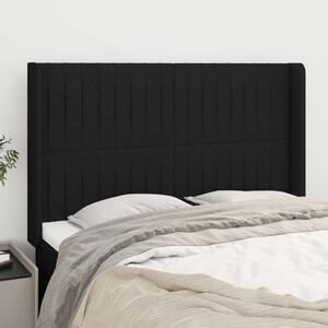 VidaXL Fekete Szövet Fejtámla Szárnyakkal - 147x16x118/128 cm