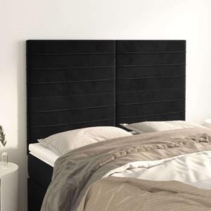 VidaXL Fekete Bársony Fejtámla - 4 db - 72x5x78/88cm