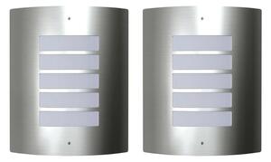 2 Rozsdamentes Acél Vízálló Fali Lámpatestek 60W