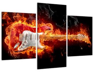 Kép - Gitár a lángokban (90x60 cm)