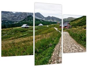 Kép - Hegyi táj házakkal (90x60 cm)