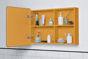 Mustársárga fali-tükrös fürdőszoba szekrény 80x58 cm Color Bath – Tom Tailor