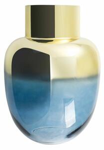 Layla1 üveg váza Arany/kék 21x21x30 cm